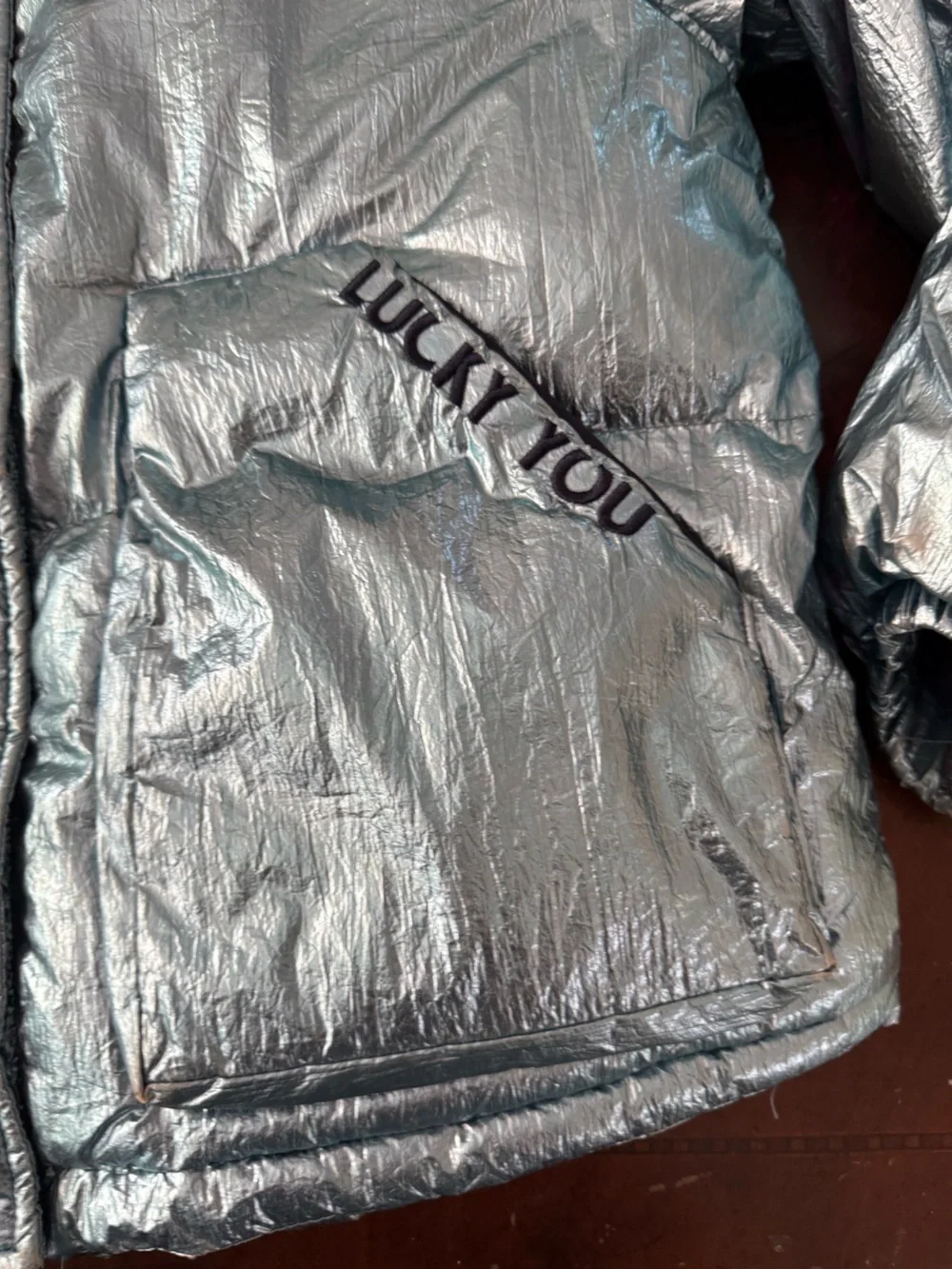Zara metallic puffer coat